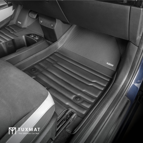 TuxMat - For Kia EV6 2022-2024 Models - Custom Car Mats - Maximum Coverage, All Weather, Laser Measured - This Full Set Includes 1st and 2nd Rows