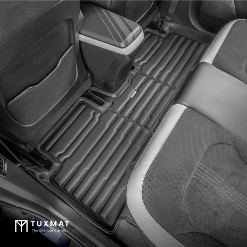 TuxMat - For Kia EV6 2022-2024 Models - Custom Car Mats - Maximum Coverage, All Weather, Laser Measured - This Full Set Includes 1st and 2nd Rows