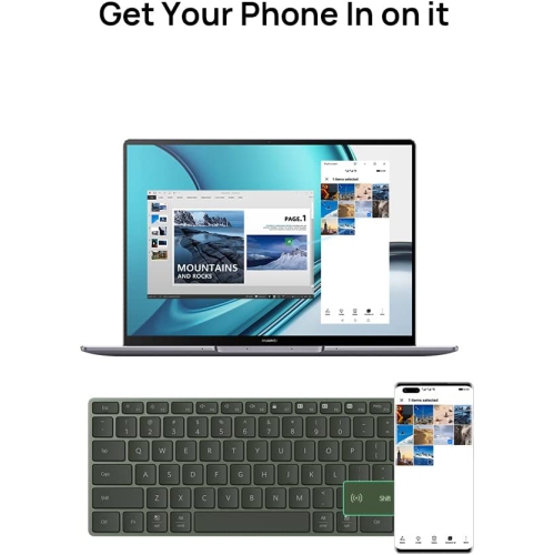 HUAWEI Ultrathin Wireless Bluetooth Keyboard - USB-C Port, Flash-Switch, Long Battery, NFC, Aluminum Alloy Cover, Plastic Lower Shell, Space Gray