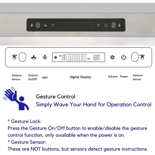 VESTA Brussels 800CFM Powerful 30'' Stainless Steel Wall Mounted Range Hood With Gesture Control And Remote Control