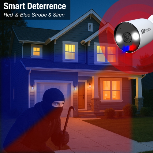 【Nouveau 2025】 Elder - Système de 8 caméras de sécurité d'extérieur avec fil 4K 8&nbsp;Mpx, NVR 8 canaux PoE 4&nbsp;To couleur vision nocturne,