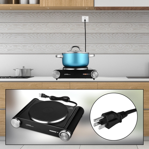 LIVINGbasics 1500W Hot Plate , Portable Electric Countertop Burner  Stainless Steel Cast-Iron Induction Cooktop | Best Buy Canada