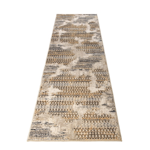 La Dole Rugs Transitional Abstract Rustic Contemporary Runner Rug - Premium Durable Carpet for Living Room, Entrance, and Hallway - Multi, 3x5