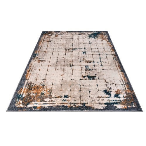 La Dole Rugs Minimalistic Bordered Abstract Modern Area Rug - Premium Durable Carpet for Living Room, Bedroom, and Office - Multi, 4x6