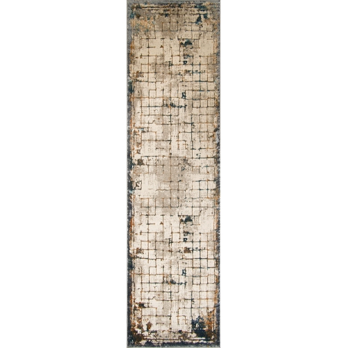 La Dole Rugs Minimalistic Bordered Abstract Modern Runner Rug - Premium Durable Carpet for Living Room, Entrance, and Hallway - Multi, 3x5