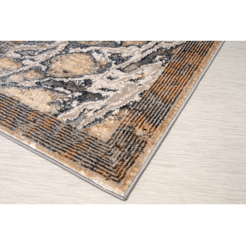 La Dole Rugs Contemporary Marble Pattern Bordered Abstract Modern Area Rug - Premium Durable Carpet for Living Room, Bedroom, and Office - Multi, 6x9