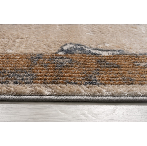 La Dole Rugs Contemporary Marble Pattern Bordered Abstract Modern Area Rug - Premium Durable Carpet for Living Room, Bedroom, and Office - Multi, 4x6