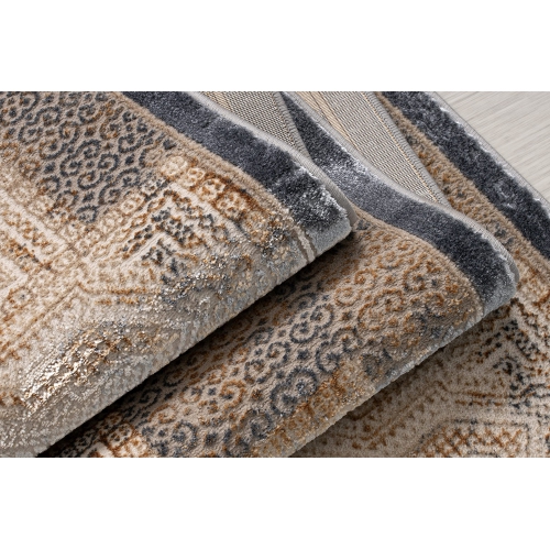 La Dole Rugs Traditional Geometric Design Contemporary Runner Rug - Premium Durable Carpet for Living Room, Entrance, and Hallway - Multi, 3x5