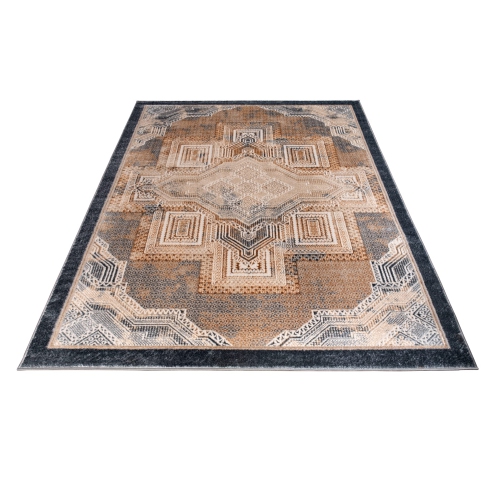 La Dole Rugs Traditional Geometric Design Contemporary Area Rug - Premium Durable Carpet for Living Room, Bedroom, and Office - Multi, 5x8