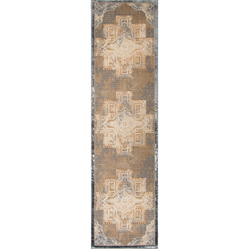 La Dole Rugs Traditional Geometric Design Contemporary Long Runner Rug - Premium Durable Carpet for Living Room, Entrance, and Hallway - Multi, 3x10