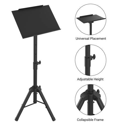 30"- 43.7" Height Adjustable Universal Laptop Projector Tripod Stand for Presentations Home Theater Foldable DJ Rack and Stand