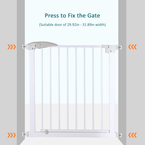 Walk Through Safety Auto Close Gate for Hallway Doorway and Bottom of Stairs, 71*76*2.5 CM For Pet Use Only