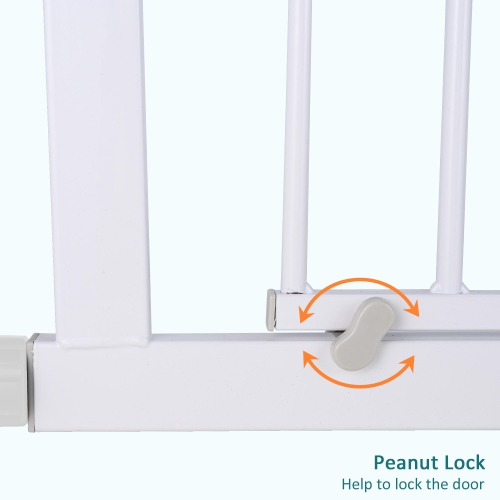 Walk Through Safety Auto Close Gate for Hallway Doorway and Bottom of Stairs, 71*76*2.5 CM For Pet Use Only