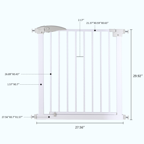 Walk Through Safety Auto Close Gate for Hallway Doorway and Bottom of Stairs, 71*76*2.5 CM For Pet Use Only