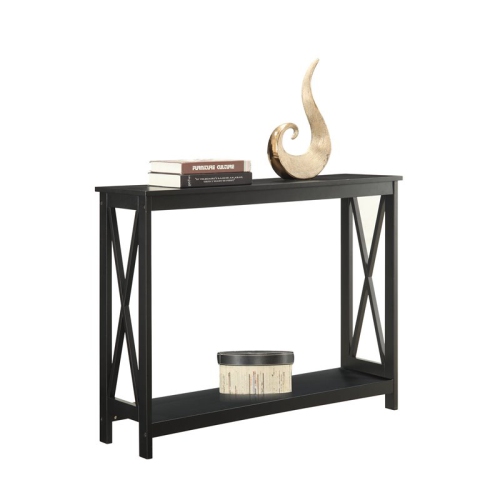 CONVENIENCE CONCEPTS  Oxford Rectangular Console Table In Wood Finish In Black
