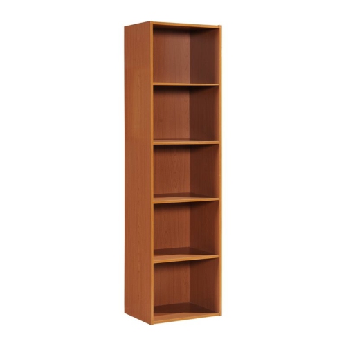 PEMBERLY ROW  Five Shelf Multi-Purpose Wooden Bookcase In Cherry Finish