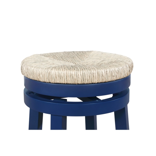 Pemberly Row Contemporary 31" Wood Swivel Barstool in Navy Blue