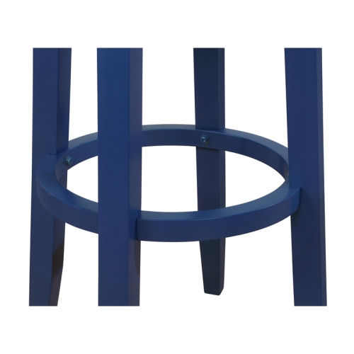 Pemberly Row Contemporary 31" Wood Swivel Barstool in Navy Blue