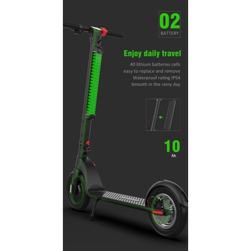 Long Range HX X8 Electric Scooter - 45km Max Range, 32 KM/H Top Speed, 36V 10AH Battery Removable & Replaceable