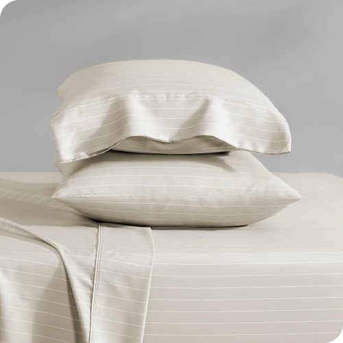 ENS. De taies d’oreiller en microfibre ultradouce 1800 po de Bare Home - double brossé - Hypoallergénique - résistant aux plis - rayures fines -