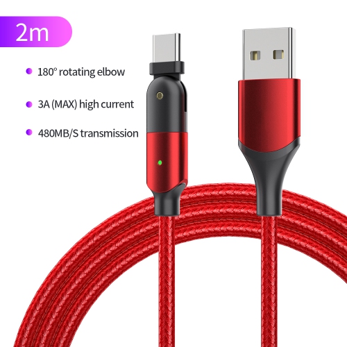 navor 2m 180 ° Rotating Head USB Type-C Charging Cable Compatible for Samsung/LG/Moto/LG Phones, Compatible for PS5/Xbox X/S Controller/Switch Pro