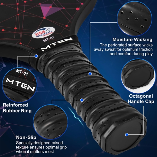 USAPA Approved Fiberglass Pickleball Paddle Set – Lightweight, Durable Rackets for Men & Women – Complete Pickleball Set for Indoor & Outdoor Play