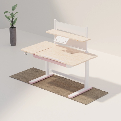Wenhome Junior Standing Desk, Anti-pinch Design, Divided Tilt Adjustment, Anti-collision, Desktop 44.1”x23.6"/112x60cm Included, Pink - Free Shipping