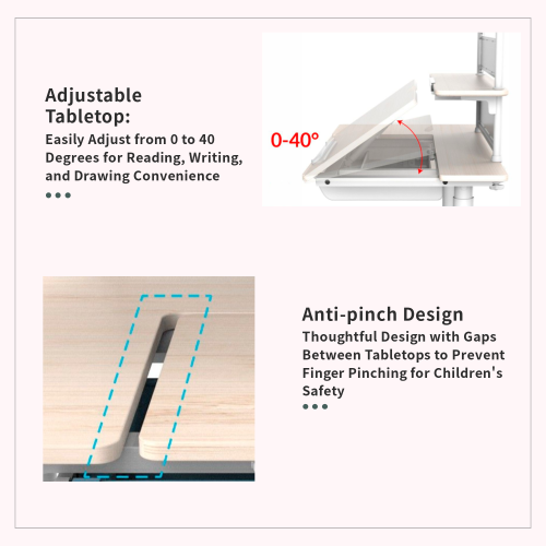 Wenhome Junior Standing Desk, Anti-pinch Design, Divided Tilt Adjustment, Anti-collision, Desktop 44.1”x23.6"/112x60cm Included, Pink - Free Shipping
