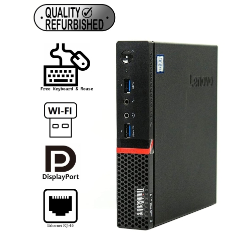 Refurbished -Lenovo ThinkCentre M900 Tiny i7-6700T 2.8GHz, 16GB DDR4, 512GB SSD, WIFI, keyboard & mouse, Windows 10 Pro