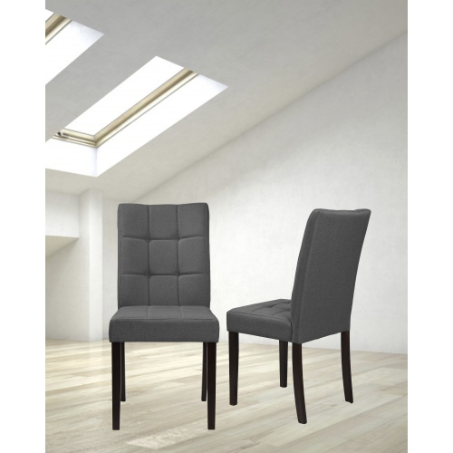 Dark Grey Dining Chair Clare with Espresso Legs