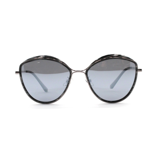 OTTIKA CANADA  Shades X - Polarized Sunglasses | Model 6187 | Silver Metal Frame With - Grey Lens & Silver Mirror Coat In Black