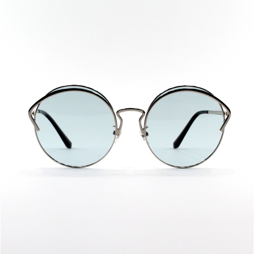 Shades X Polarized Sunglasses | Model 7056 | Silver Frame - Aqua Lens