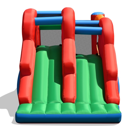 Topbuy 3-in-1 Inflatable Double Slide Bounce House Jumping Castle Indoor&Outdoor Bouncy Castle with Blower