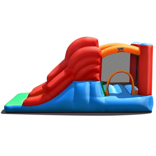 Topbuy 3-in-1 Inflatable Double Slide Bounce House Jumping Castle Indoor&Outdoor Bouncy Castle with Blower