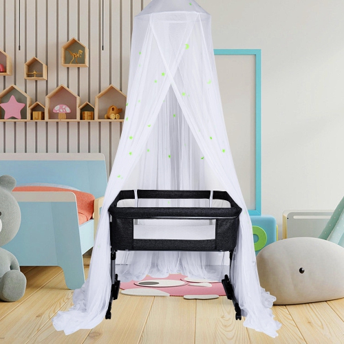1.2-1.5 m Bed Canopy with Glow-in-Dark Stars Crib Mosquito Net for Girls Kids Bedroom use