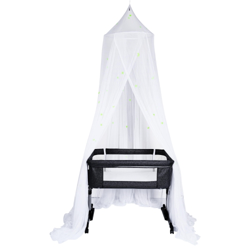 1.2-1.5 m Bed Canopy with Glow-in-Dark Stars Crib Mosquito Net for Girls Kids Bedroom use