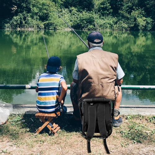 PHAT Lightweight Folding Backpack Cooler Chair, Portable Camping Stool for Outdoor Camping Fishing Hunting Hiking Rafting