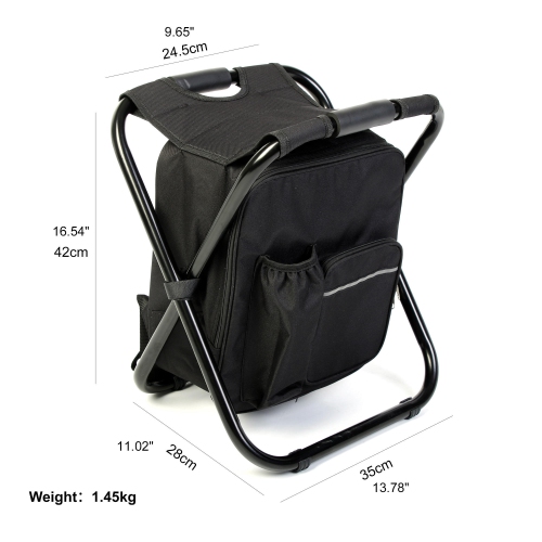 PHAT Lightweight Folding Backpack Cooler Chair, Portable Camping Stool for Outdoor Camping Fishing Hunting Hiking Rafting