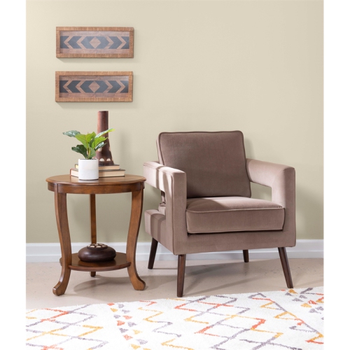 Pemberly Row Transitional Acacia Wood Accent Side Table in Hazelnut Brown