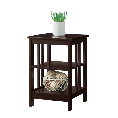 CONVENIENCE CONCEPTS  Mission Square End Table In Espresso Wood Finish