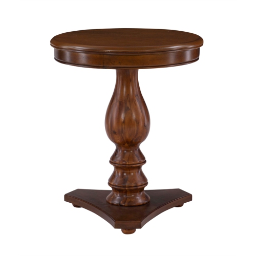 Pemberly Row Transitional Acacia Wood Accent Side Table in Hazelnut Brown