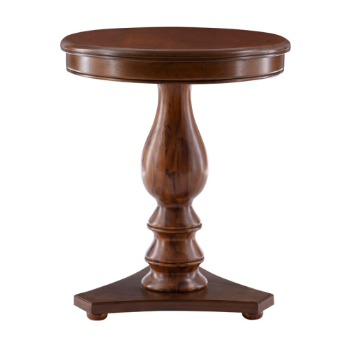Pemberly Row Transitional Acacia Wood Accent Side Table in Hazelnut Brown