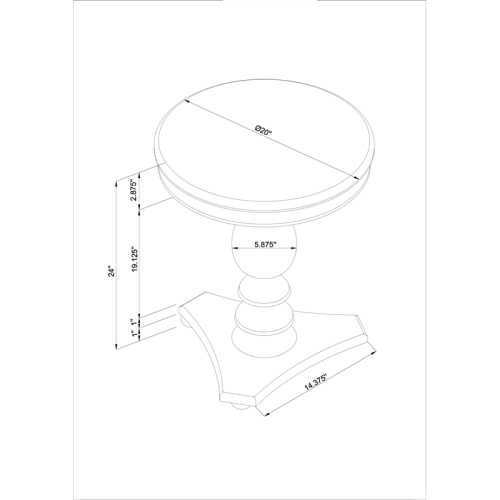 Pemberly Row Transitional Acacia Wood Accent Side Table in Hazelnut Brown