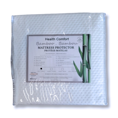 Cotton House - Bamboo Mattress Protector, Luxurious and Soft, Hydrophobic, Twin Size, White