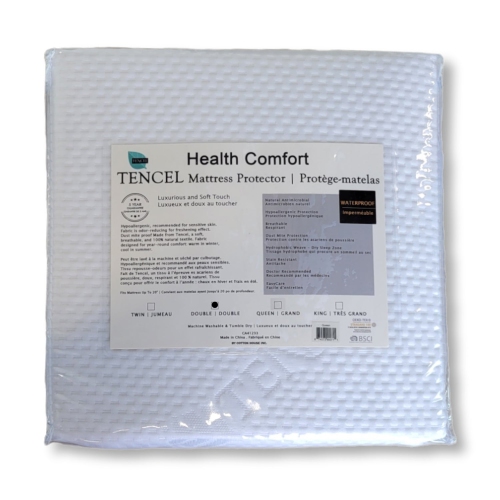 Cotton House - Tencel Mattress Protector, Stain Resistant and Waterproof, Double Size, White