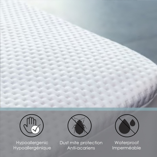 Cotton House - Bamboo Mattress Protector, Luxurious and Soft, Hydrophobic, Double Size, White