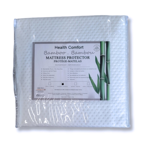 Cotton House - Bamboo Mattress Protector, Luxurious and Soft, Hydrophobic, Double Size, White