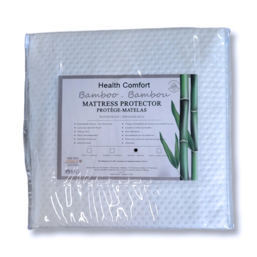 Cotton House - Bamboo Mattress Protector, Luxurious and Soft, Hydrophobic, Queen Size, White