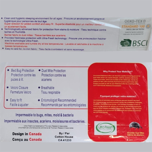 Cotton House - Mattress and Box Spring Cover, Triple Action Defense, Double Size, White