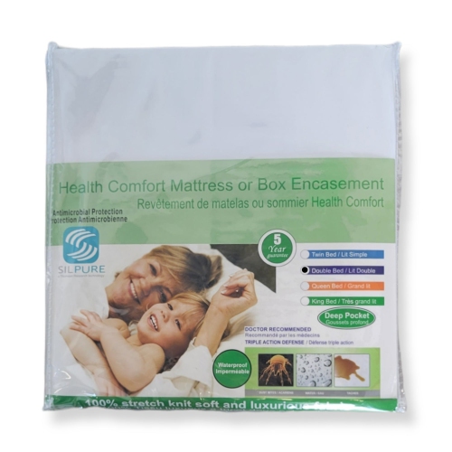 Cotton House - Mattress and Box Spring Cover, Triple Action Defense, Waterproof, Double Size, White